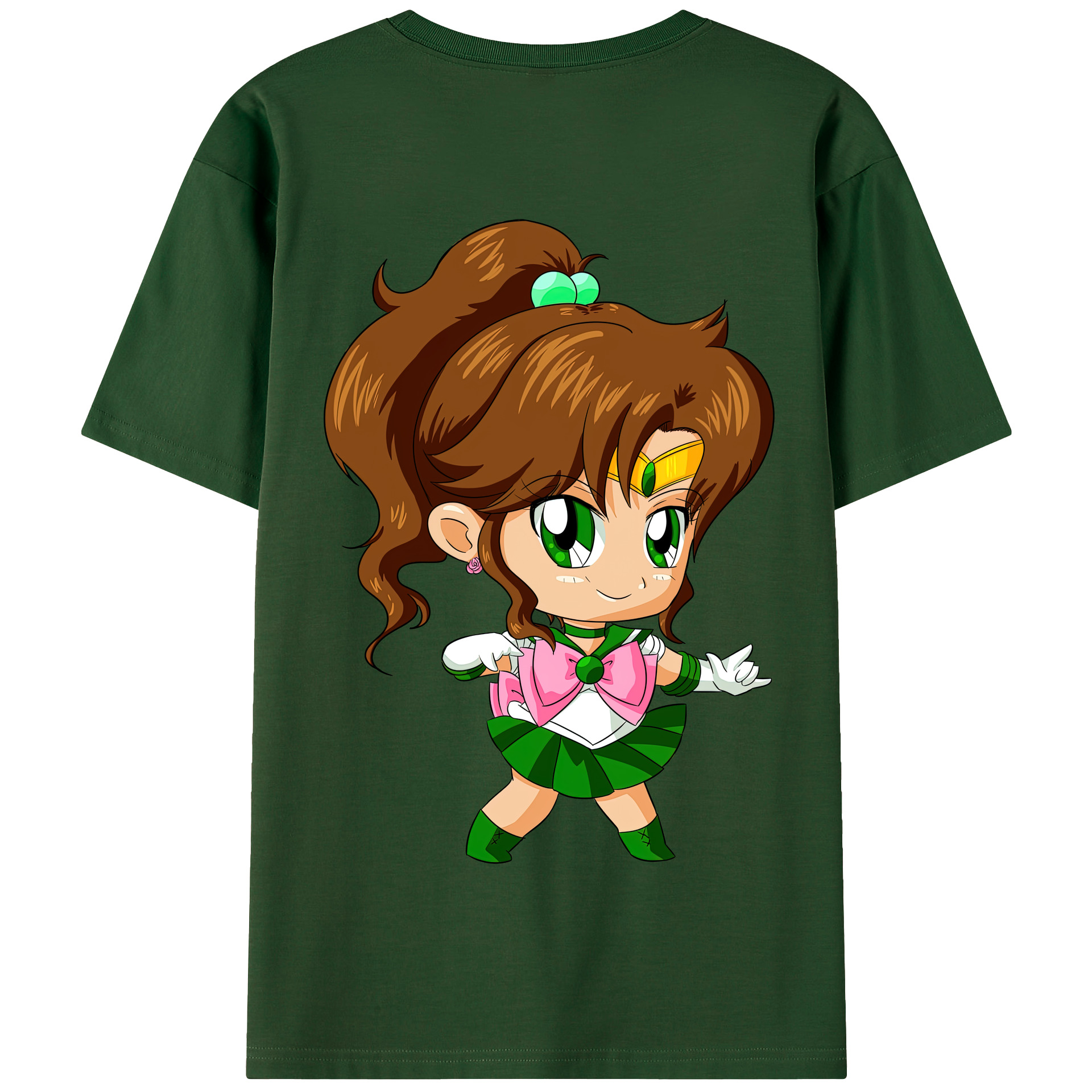 （画像用） 美少女戦士セーラームーン 木野 まこと きの まこと Sailor Moon Kino Makoto （セーラージュピター；Sailor Jupiter） 綿100％半袖Tシャツ（背面プリント）